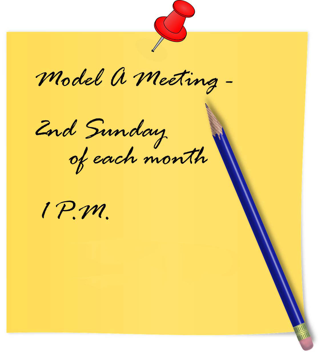 Ford Model A meeting reminder